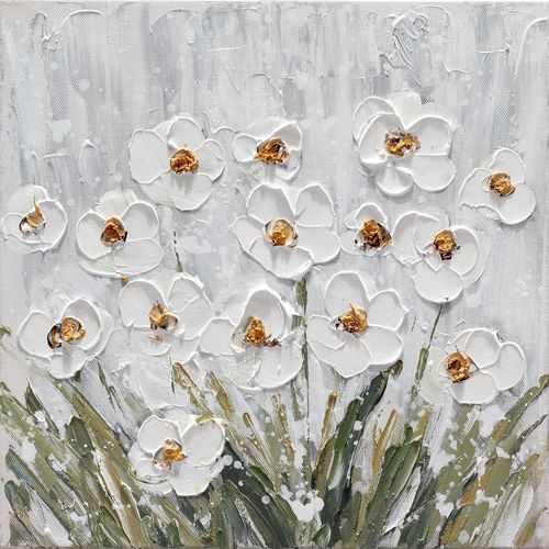 Valkoiset kukat I 30 x 30 cm