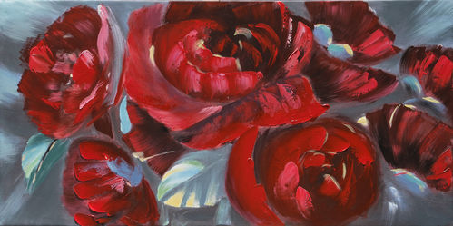 Punaisia ruusuja 120 x 60 cm